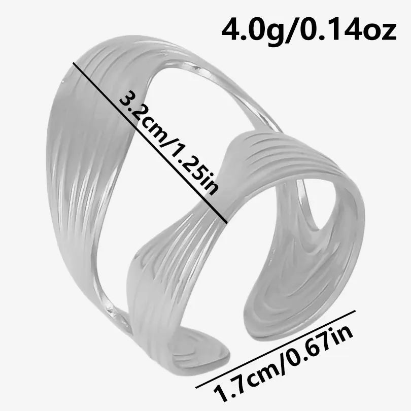 AURA Irregular chrome ring