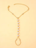 A rhinestone finger bracelet, a fashionable piece of jewelry for everyday wear, a trendy and simple accessory for women.