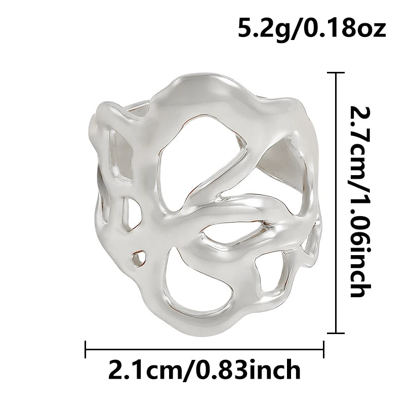 AURA Irregular chrome ring