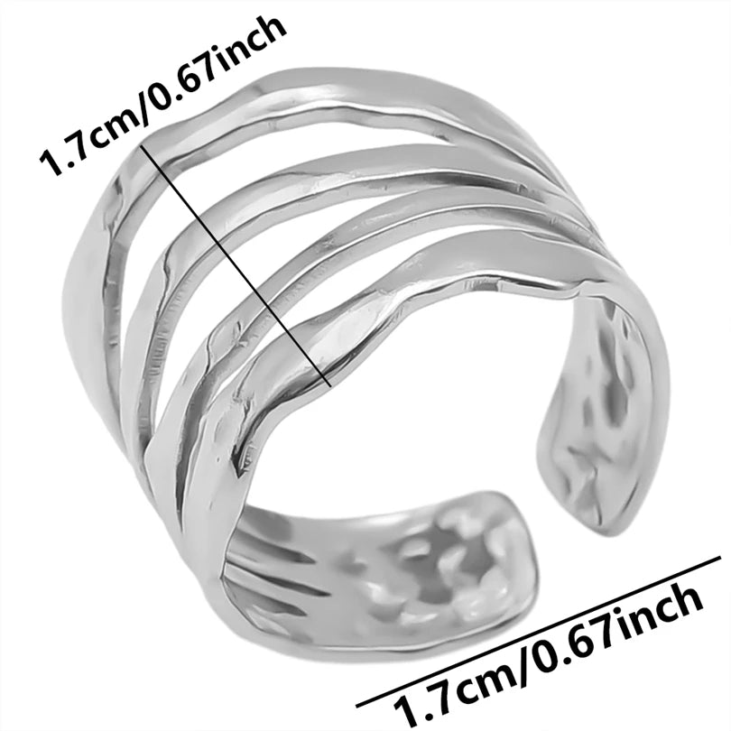 AURA Irregular chrome ring