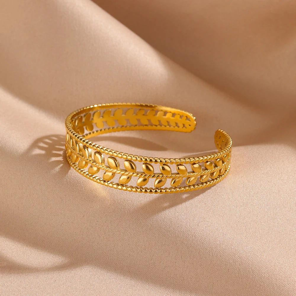 316L Stainless Steel Shell Starfish Bangles for Women Fashion Gold Silver Color Cuff Bangle Bracelet Femme Aesthetic Jewelry