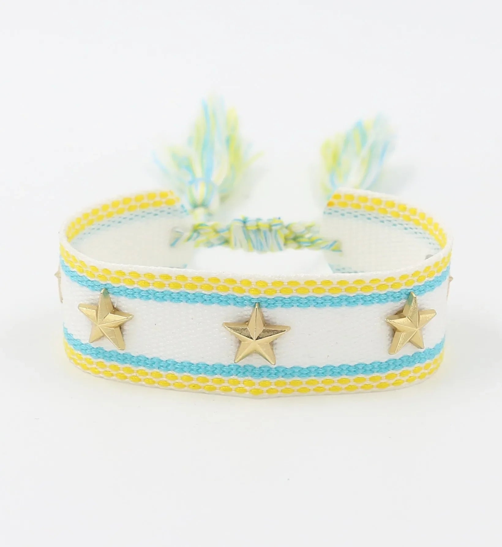 Bohemia Personality Handmade Woven Tassel Bracelet For Women Alloy Gold Color Star Rivet Wrist Starp Bracelet Fashion Jewelry