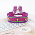 Bohemia Personality Handmade Woven Tassel Bracelet For Women Alloy Gold Color Star Rivet Wrist Starp Bracelet Fashion Jewelry