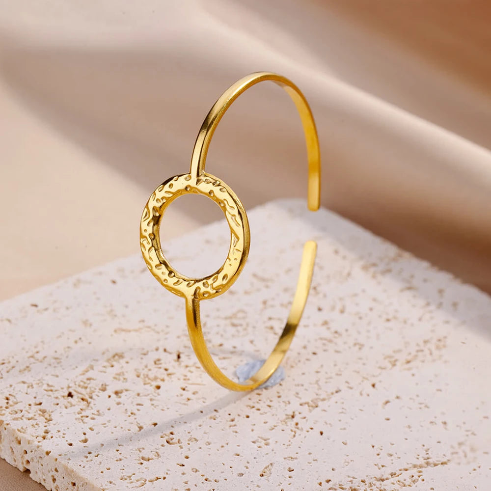 316L Stainless Steel Shell Starfish Bangles for Women Fashion Gold Silver Color Cuff Bangle Bracelet Femme Aesthetic Jewelry