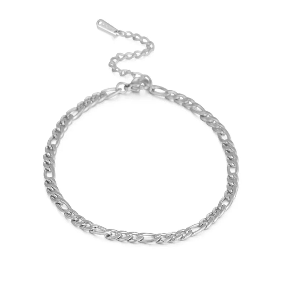 EUEAVAN 1pc Stainless Steel Country Flag Charm Bracelet with Figaro Chain Tiny Charms Hand Bracelet Travel Holiday Jewelry Gifts