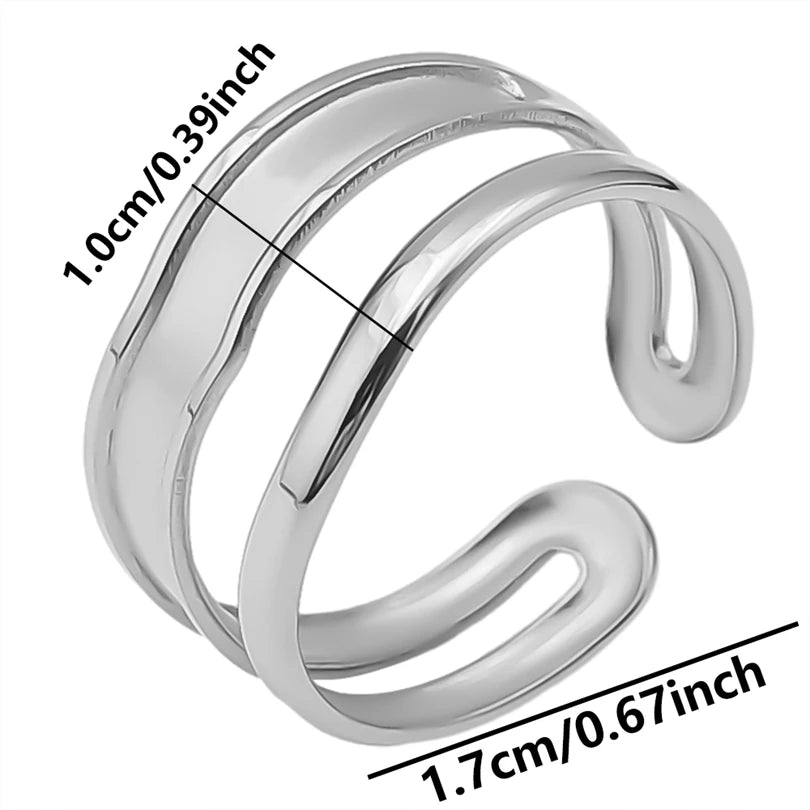 AURA Irregular chrome ring