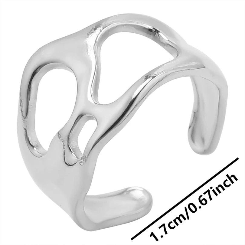 AURA Irregular chrome ring
