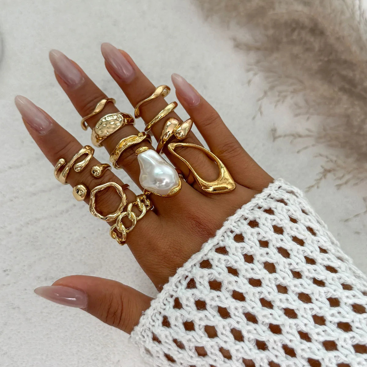 Aura Bohemian pearl stack