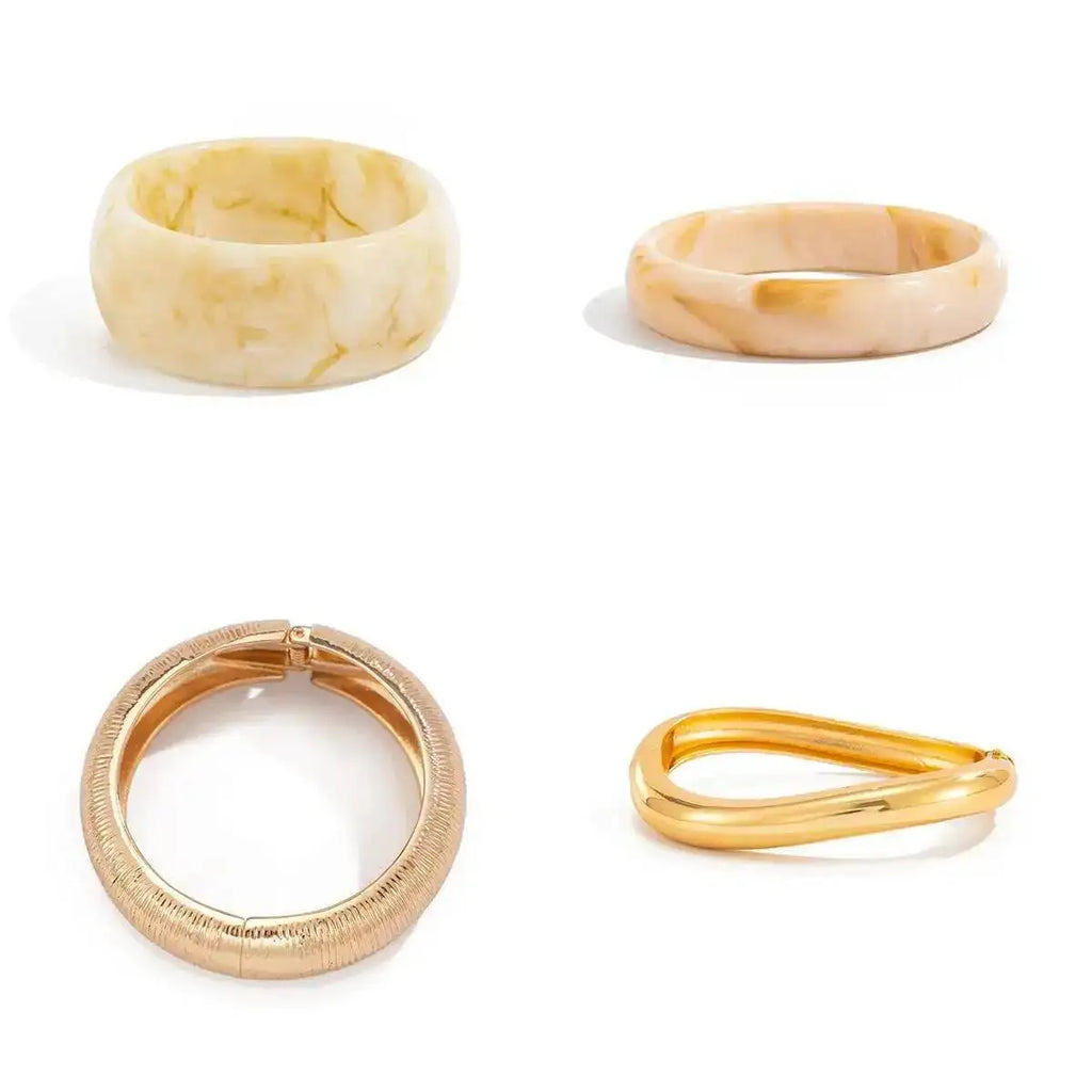 IngeSight.Z 2025 Bohemian Stacking Resin Bangles Women Trendy Irregular Geometric Chunky Cuff Bracelet Charm Couple Jewelry Gift