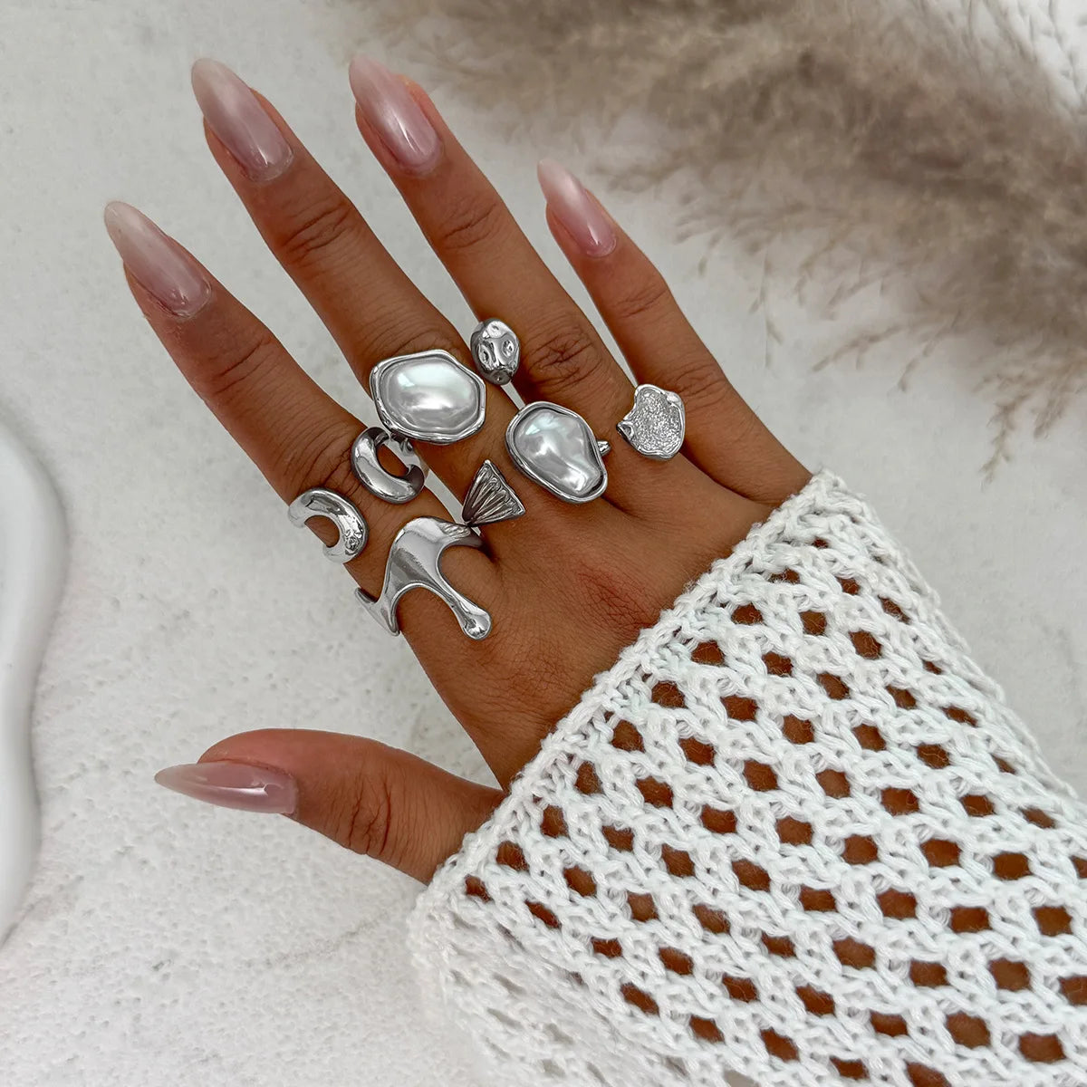 Aura Bohemian pearl stack