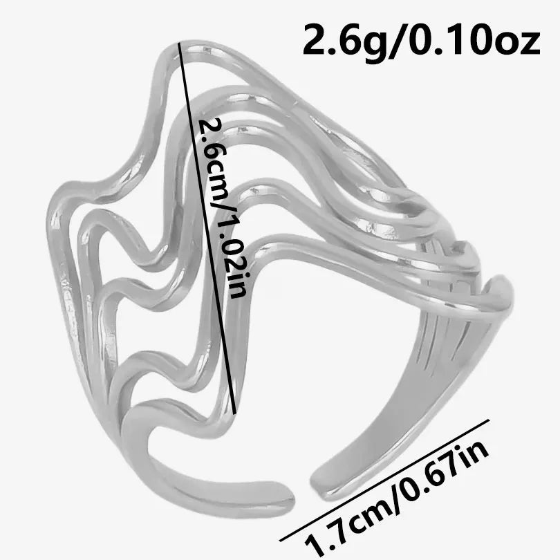 AURA Irregular chrome ring