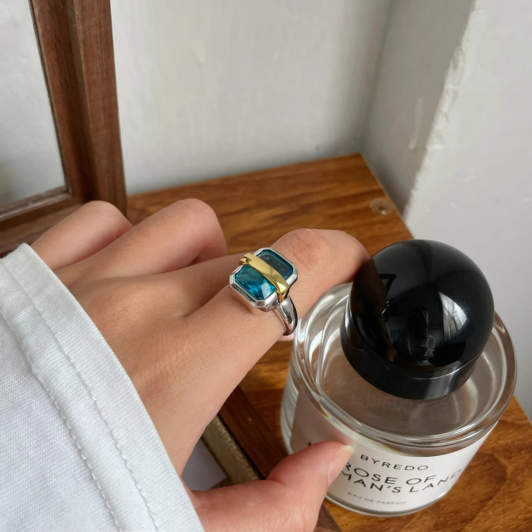 Aura pearl  sterling silver rings