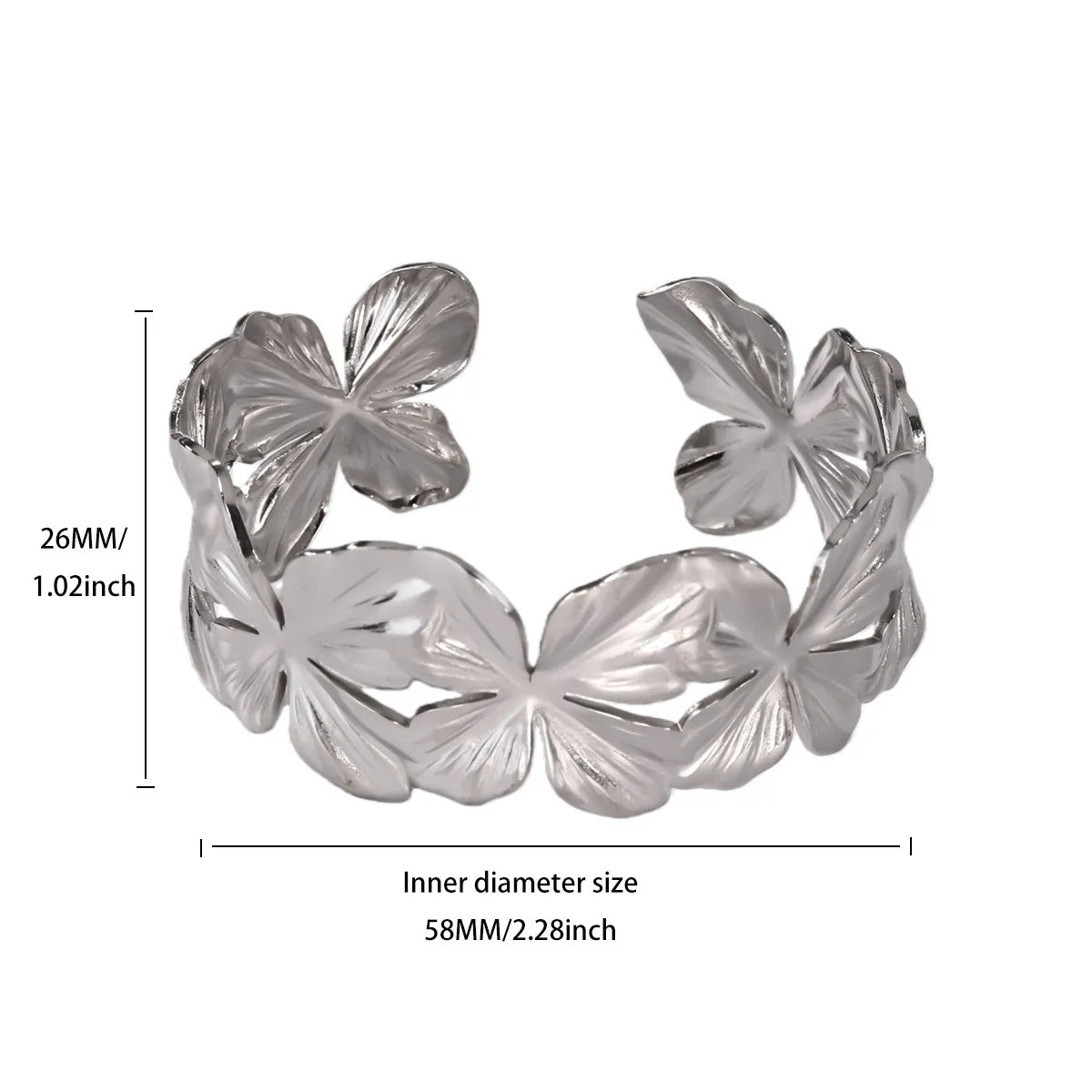 Flower Cuff Bracelet Bangle for Women Gold Color Flora Stainless Steel Bangles Casting Aesthetic Couple Wrist Jewelry pulseras