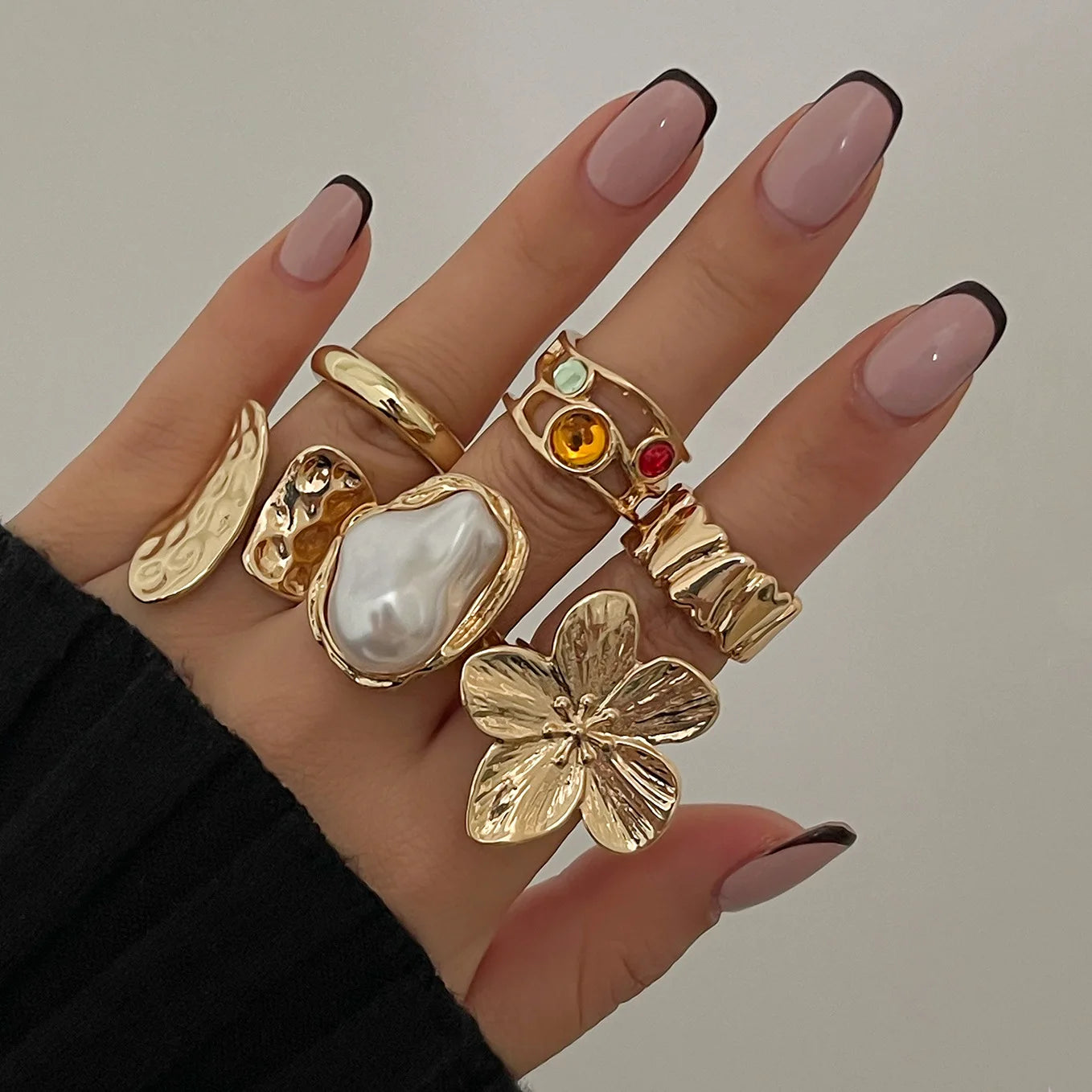 AURA blossom Ring set