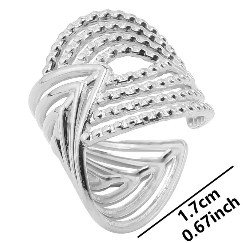 AURA Irregular chrome ring