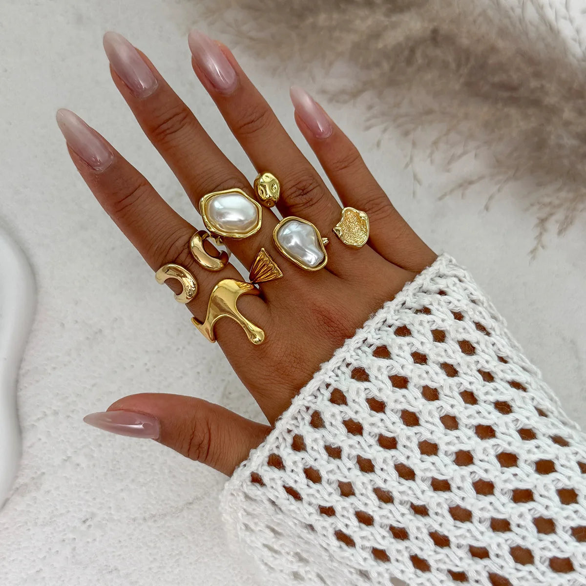 Aura Bohemian pearl stack