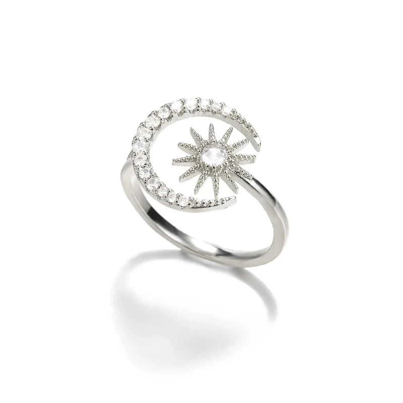 Stainless Steel Lotus Flower Ring for Women Gold Color Vintage Stone Opal Oval Flower Ring Fashion Aesthetic Jewelry Gift