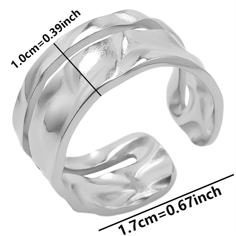 AURA Irregular chrome ring
