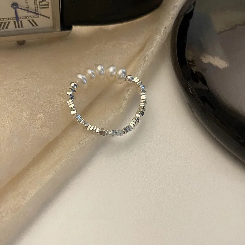 Aura pearl  sterling silver rings