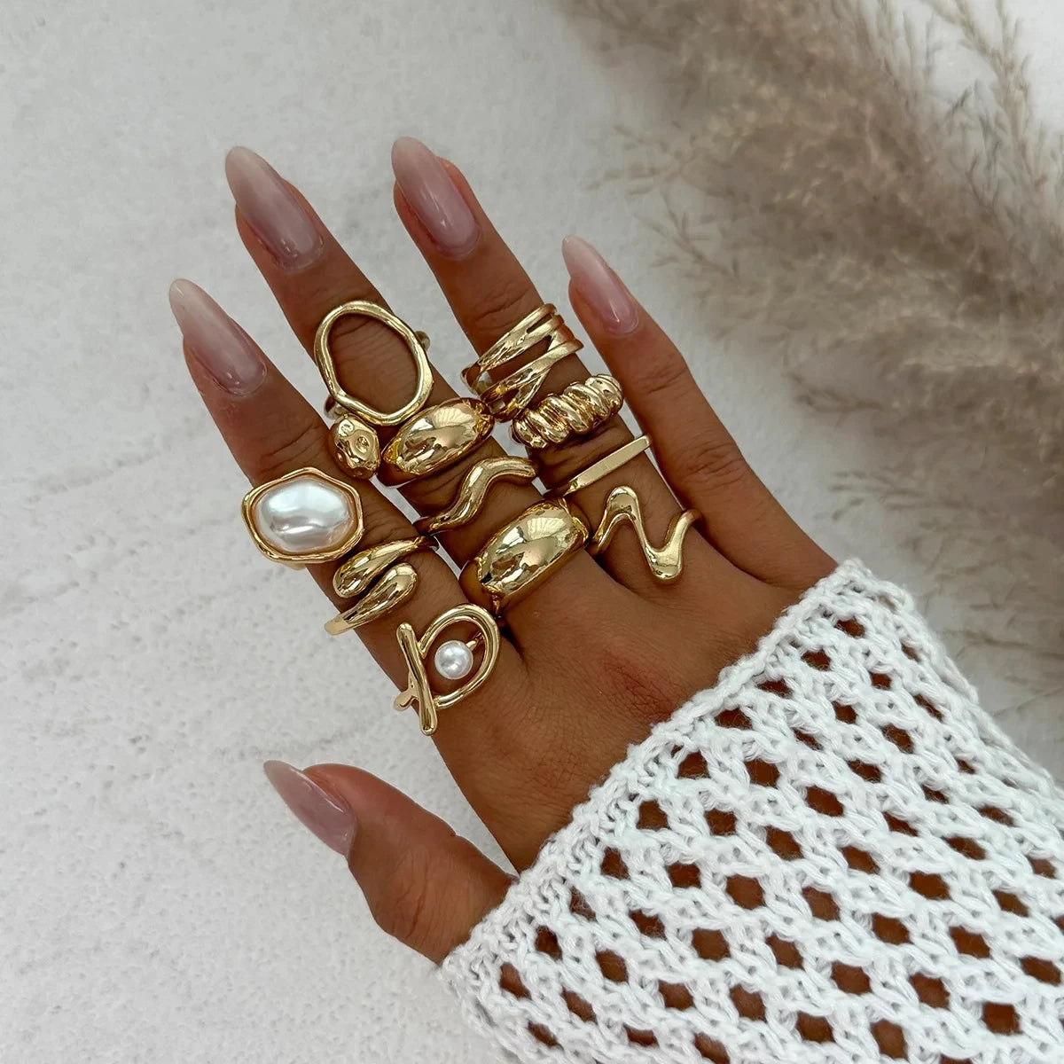 Aura Bohemian pearl stack