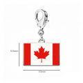 EUEAVAN 1pc Stainless Steel Country Flag Charm Bracelet with Figaro Chain Tiny Charms Hand Bracelet Travel Holiday Jewelry Gifts
