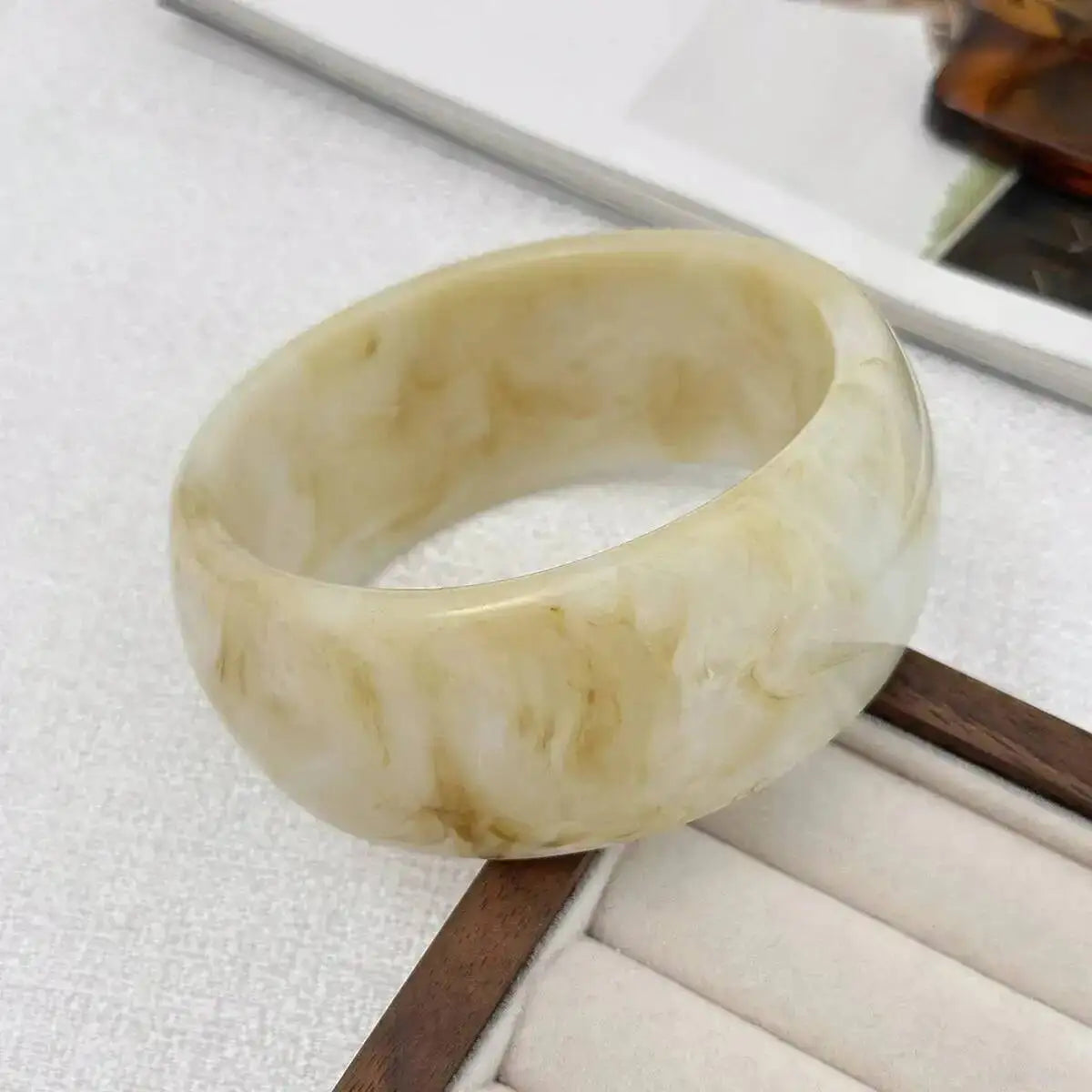 IngeSight.Z 2025 Bohemian Stacking Resin Bangles Women Trendy Irregular Geometric Chunky Cuff Bracelet Charm Couple Jewelry Gift