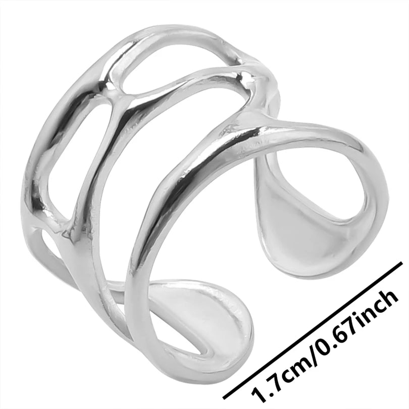 AURA Irregular chrome ring