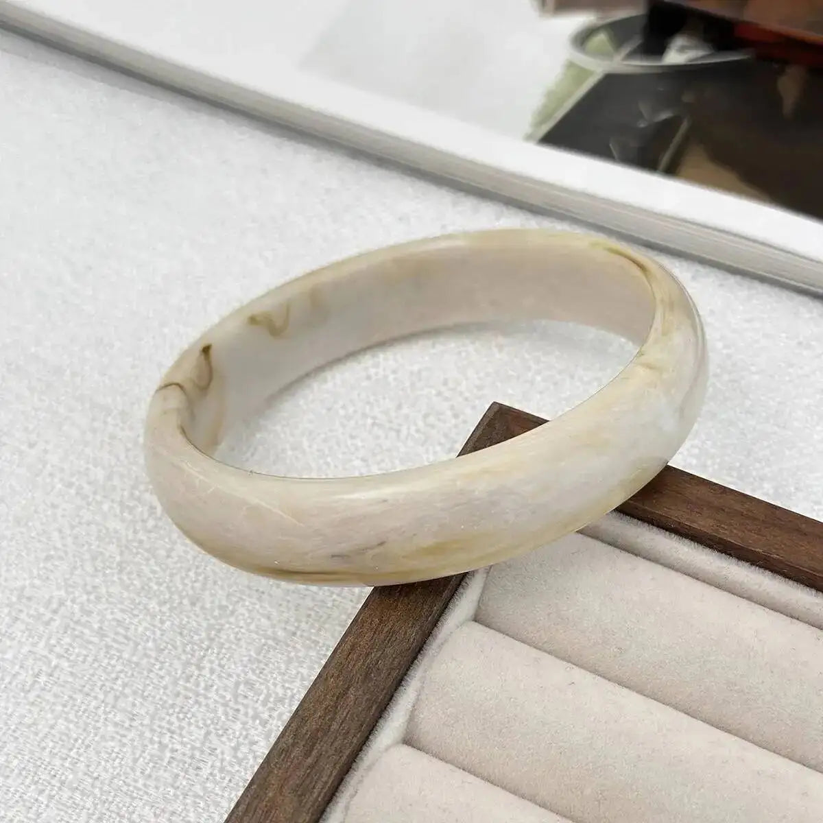 IngeSight.Z 2025 Bohemian Stacking Resin Bangles Women Trendy Irregular Geometric Chunky Cuff Bracelet Charm Couple Jewelry Gift