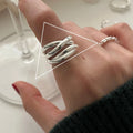 925 Sterling Silver Rings For Women New Black Stone Stackable Adjustable Ring Engagement Birthday Party Jewelry Gift
