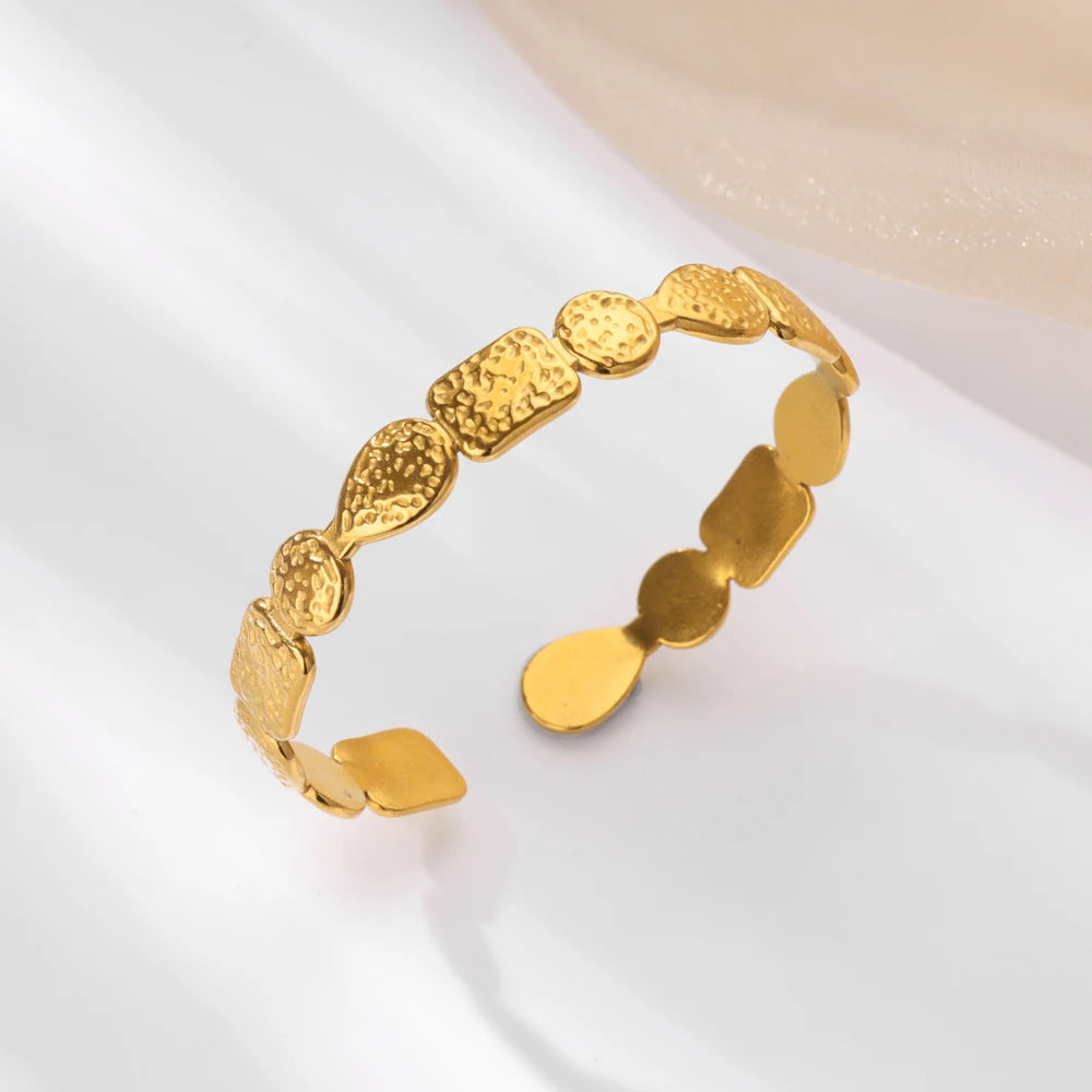 316L Stainless Steel Shell Starfish Bangles for Women Fashion Gold Silver Color Cuff Bangle Bracelet Femme Aesthetic Jewelry