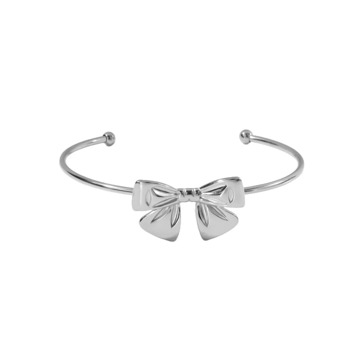 Trendy Bow Tie Cuff Open Bracelet For Women Girls Stainless Steel High Quality Pulseras Gold Color Bangle Jewelry Best Gift