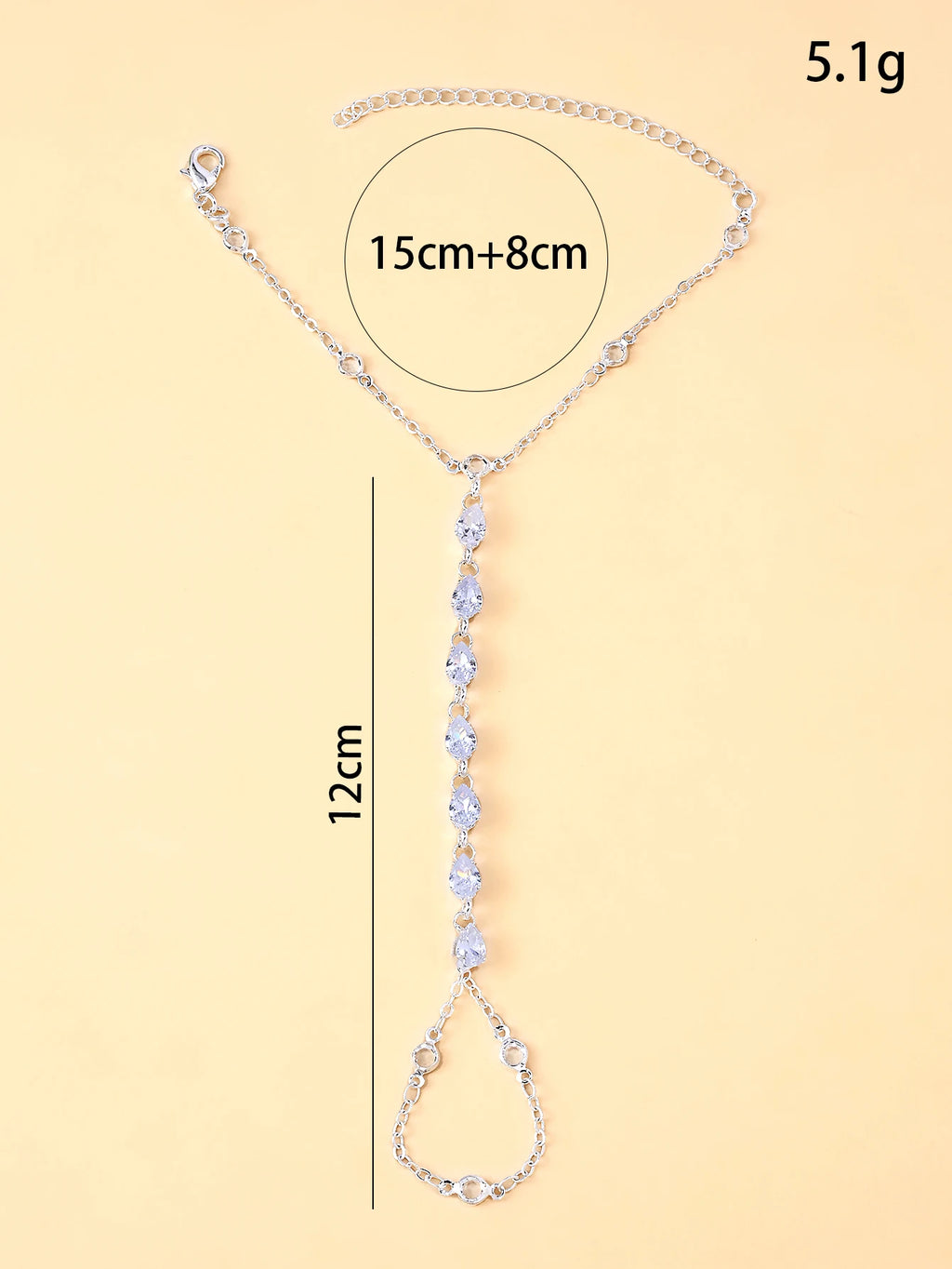 A rhinestone finger bracelet, a fashionable piece of jewelry for everyday wear, a trendy and simple accessory for women.