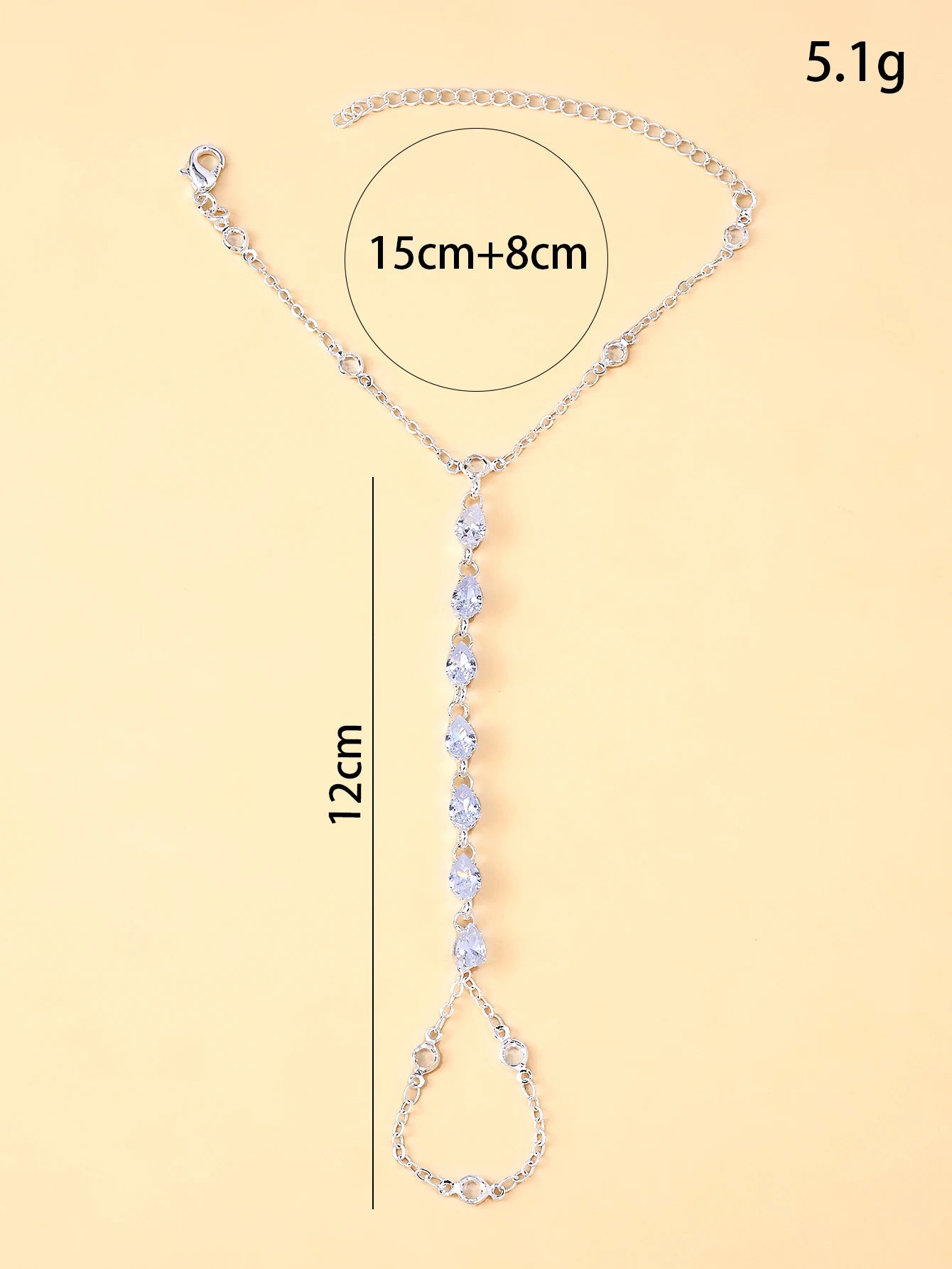 A rhinestone finger bracelet, a fashionable piece of jewelry for everyday wear, a trendy and simple accessory for women.
